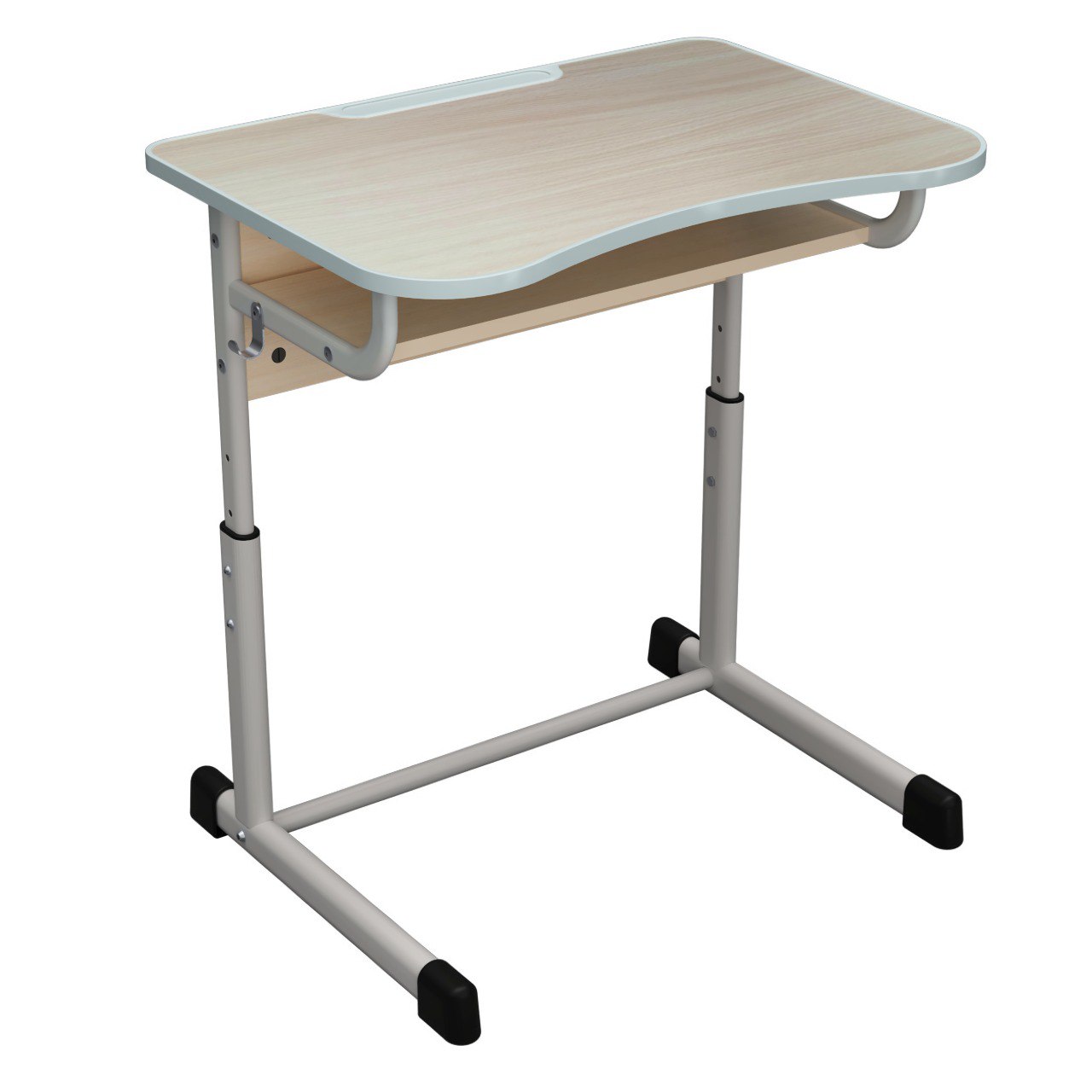 Стіл 1-місний з полицею та гачком, стільниця кромкується полеуретановою крайкою, 700х500х640-820мм, рост.група №4-7, АНШАР ГРУП (67697)